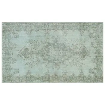 

Handmade Turquoise Vintage Overdyed Turkish Area Rug 166x287 Cm-5'5''X9'5''