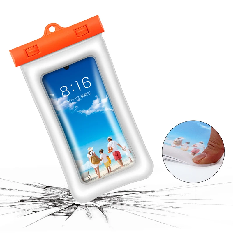 

Super Waterproof Inflatable Floating Mobile Phone Bag Outdoor Sports Airbag TPU Mobile Phone Protection Bag for Diving Swimming