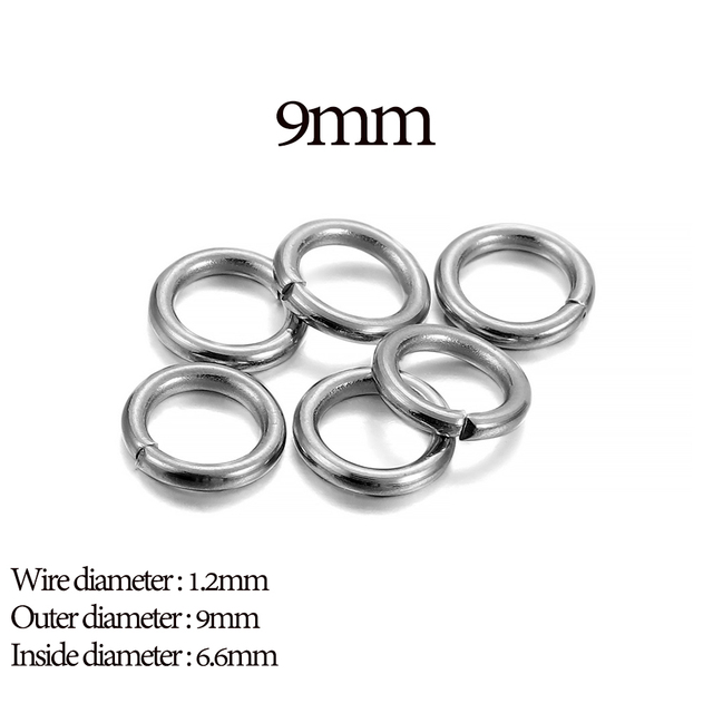 3-15mm Diameter Stainless Steel Open Single Loops Jump Rings Split Ring For Jewelry Making DIY Connector Accessories