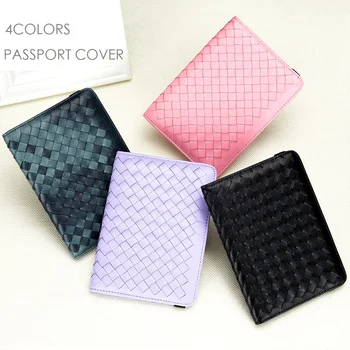 

2020 Sheepskin Leather Passport Cover with Credit ID Card Case Holder Business Unisex Travel Wallet Case for drop shipping