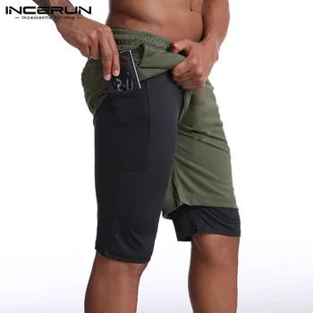 

INCERUN Men Shorts Patchwork Casual Drawstring Joggers Breathable Shorts Summer Bodybuilding Workout Fitness Fashion Sweatpants