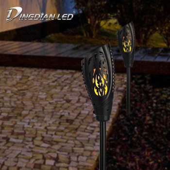 

LED Solar Torch lights DC 12V Outdoor Garden Waterproof Lawn Lamps 96 leds Wall Light Flame bulb Courtyard Landscape Decoration