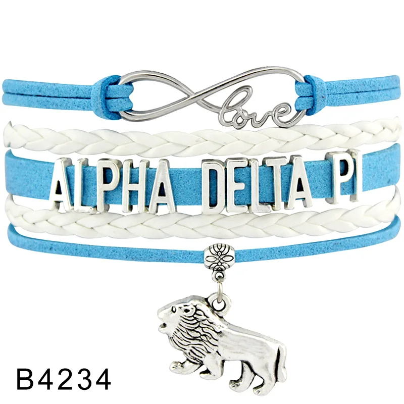 B4234 Колледж Fratority AKA DST GPhiD зет ADPi AGS ZTA Альфа Omicron Pi AGK Чи Омега Tri Delta Sigma Kappaa Phi Mu Гам Браслеты - Окраска металла: B4234