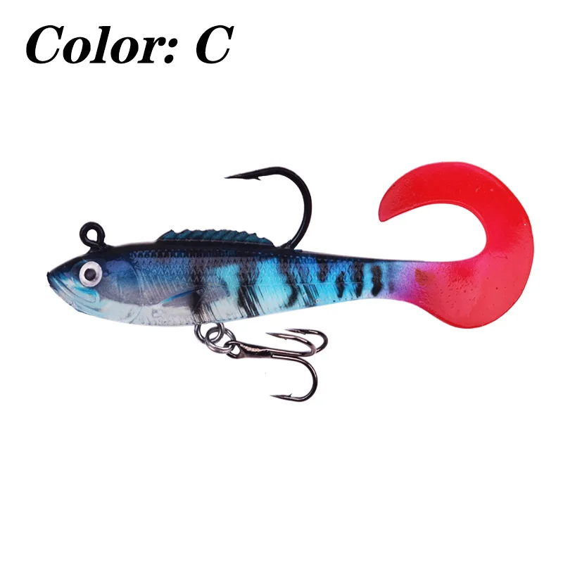 WDAIREN Long Tail Silicone Soft Bait 60mm 4g Jigging Head Wobblers Fishing  Lures Artificial Baits for Sea Bass Carp Pesca Tackle
