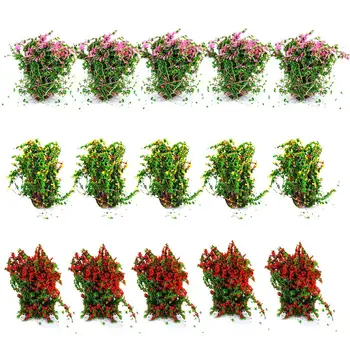 

10/15Pcs DIY Handmade Model Material Sand Table Decorative Shrub Flower Plant Flower Garland Decor Model Building- No.4 Yellow