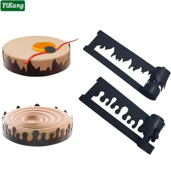

Newest Kitchen Carved Mould Cake Mousse Overlay Decoration Side Mold Pastry Cakes Baking Tools Silicone Hollowing Embossing Mold