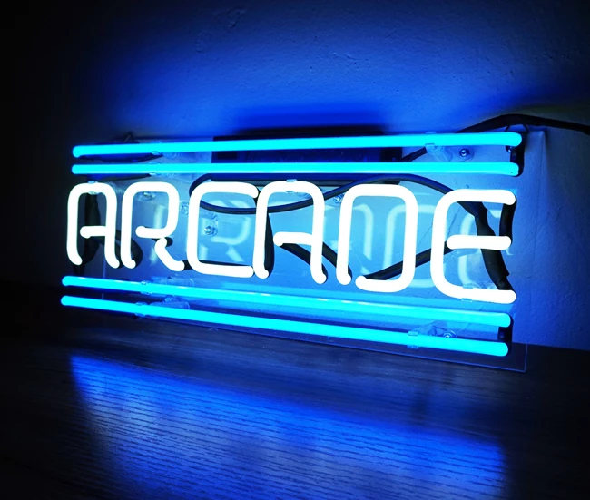 

Neon Light Sign Custom Name Beer Bar Home Decor Open Store Lamp Display ARCADE 14''X7''