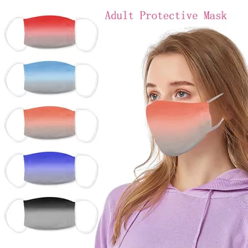 

1PC The Gradient Color Reusable Face Mask Facial Mask Washable Mouth Mask Cloth Breathable Face Shield mascarillas