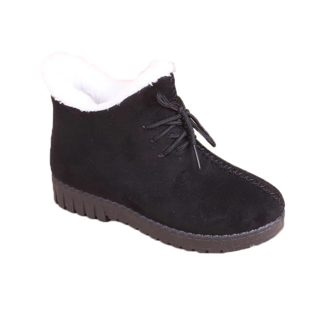 

Women Snow Boots Winter Plush Furry Add Cotton Slip On Ankle Boots Faux Suede Soft Warm Casual Female Comfort Platform Shoes