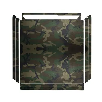 

For PS4 Camouflage Plastic Vinyl Skin Sticker Removable Game Console Sticker with 2 Controllers Cover Joypad Decal