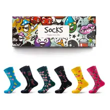 Мужские забавные носки, новинка, счастливые Длинные цветные повседневные носки для женщин, унисекс 16