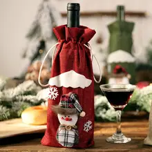 Креативная мультяшная крышка для бутылки с красным вином сумка Рождественский обеденный стол Декор Чехлы для бутылки шампанского Рождественская вечеринка домашний декор