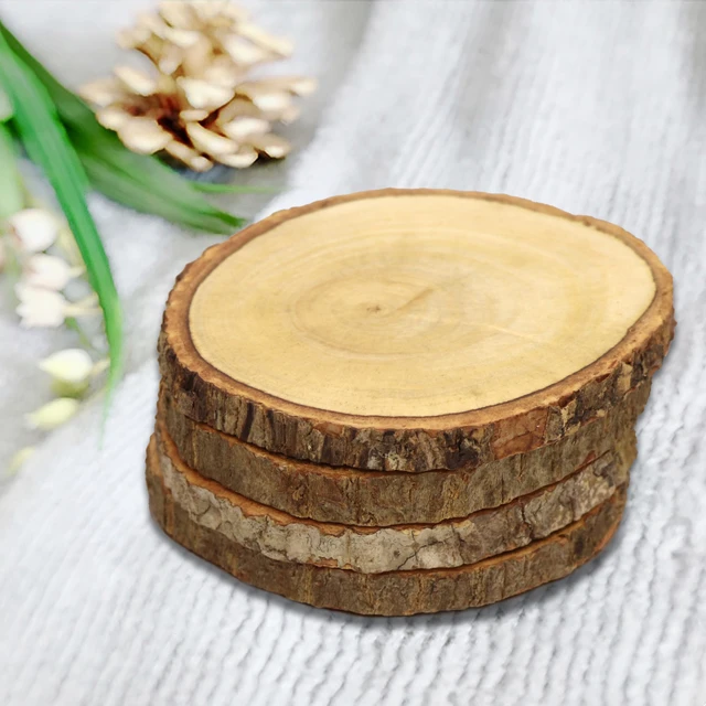 6 Pcs Wood Coaster Holder  Wood Drink Coaster Coffee Cup - 4pcs Natural  Wood Round - Aliexpress