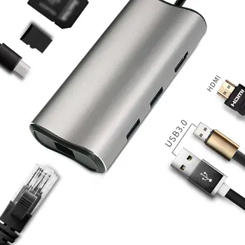 

Type C to HDMI 4K/ USB3.0 / SD Card/TF Card/PD Adapter USB C converter for Laptop for MacBook for ChromeBook Huawei MateBook