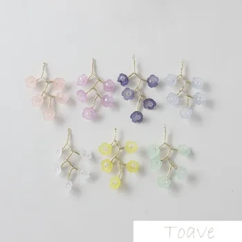 

Flowers Blossoming Cute Flowers Millet Beads Winding Pendant DIY Handmade Ear Stud Finished Product 2pcs