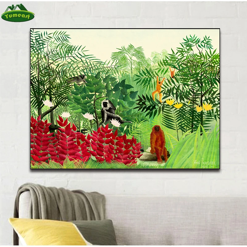 Dream by Surrealist Artist Henri Печать на холсте картина Обнаженная женщина тропические