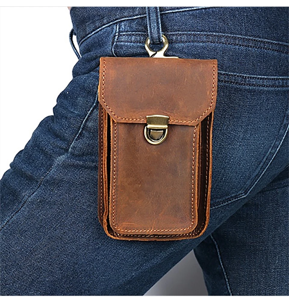 Cobbler Legend кожаная мужская повседневная дизайнерская многофункциональная маленькая поясная сумка из воловьей кожи модная сумка на крючок поясная сумка, чехол для телефона
