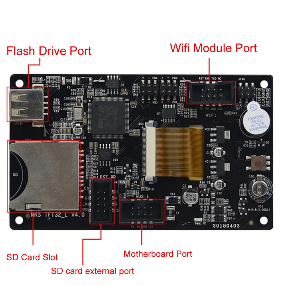 3D принтер материнская плата MKS GEN V1.4 с MKS TFT32 дисплей 4988 драйвер концевой переключатель
