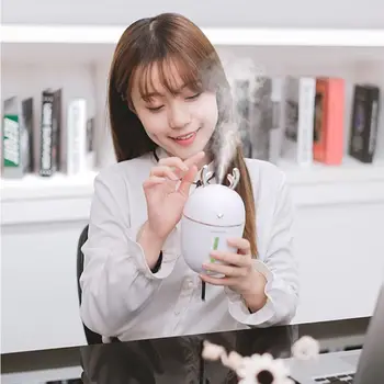 

450ML USB Air Humidifier Purifier Mist Maker Deerhorn Ultra Silent Aroma Essential Oil Diffuser Home Office Car Humidificador Pi