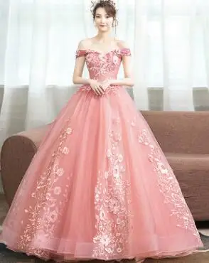 1 Vestidos de 15 anos с аппликацией из кружева и тюля Бальные платья торжественное вечернее платье платье для девочек - Цвет: 1