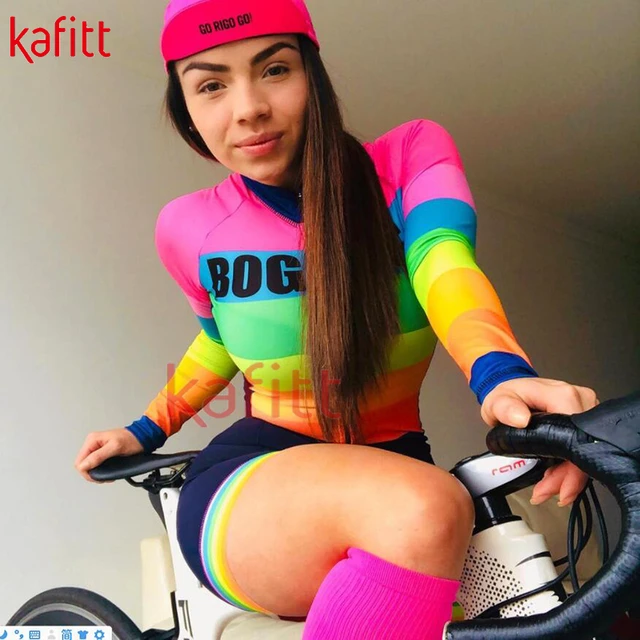 Mulher conjunto de roupas de ciclismo primavera outono longo jérsei ropa  deportiva mujer bmx terno mtb
