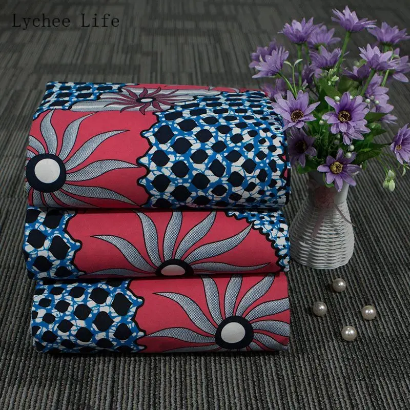 Lychee Life Анкара африканская ткань для шитья полиэстер с цветочным принтом восковая ткань для Diy вечерние платья