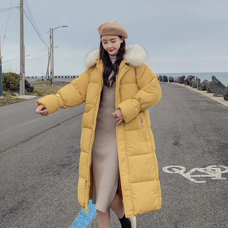 

Cotton-padded Clothes Women's 2019 Winter New Style Fashion Korean-style over-the-Knee Long down Jacket Cotton-padded Clothes WO