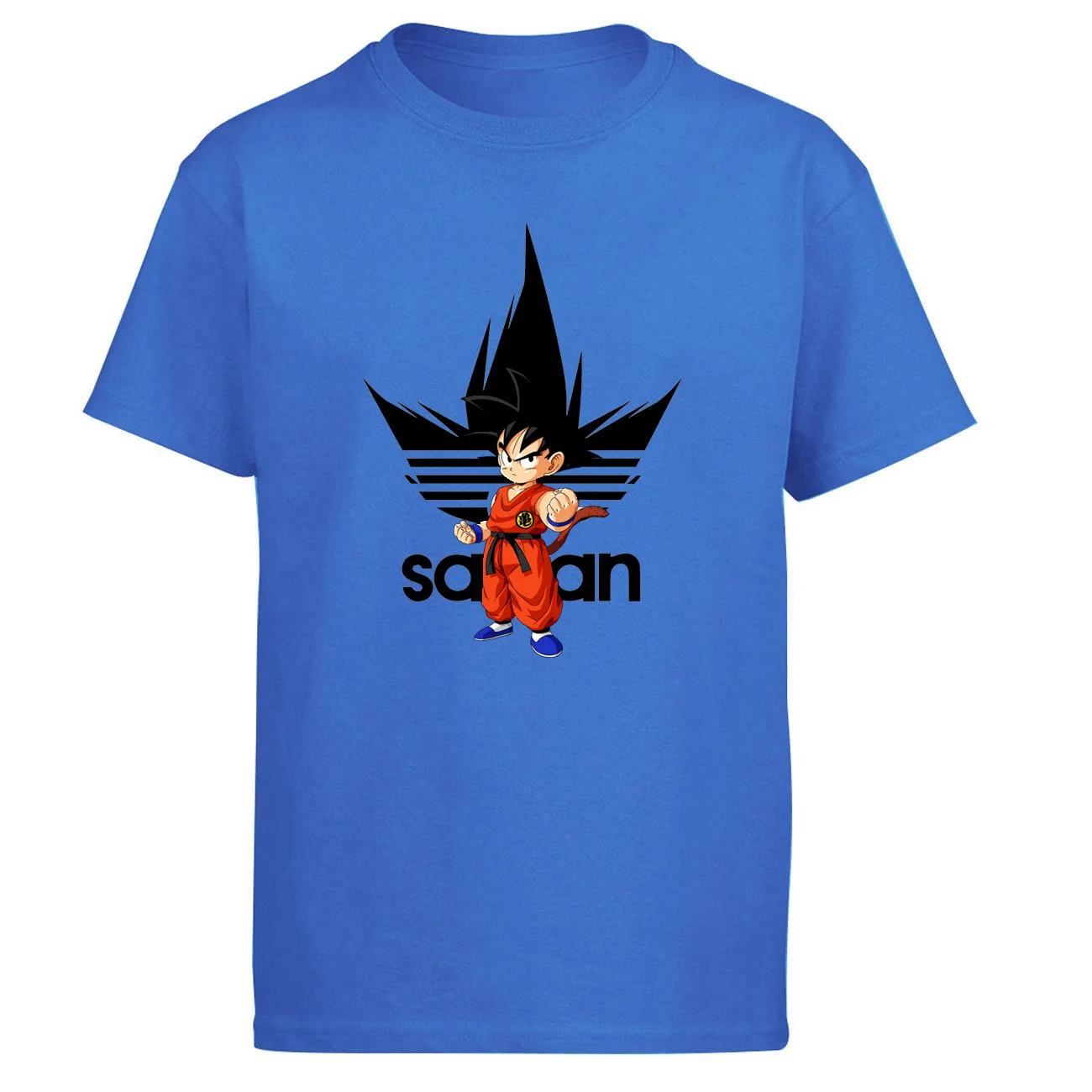 Dragon Ball Z Футболка Мужская Супер Саян Харадзюку Гохан Харадзюку черная футболка Супер Саян летняя футболка с драконом из японского аниме - Цвет: Blue 1
