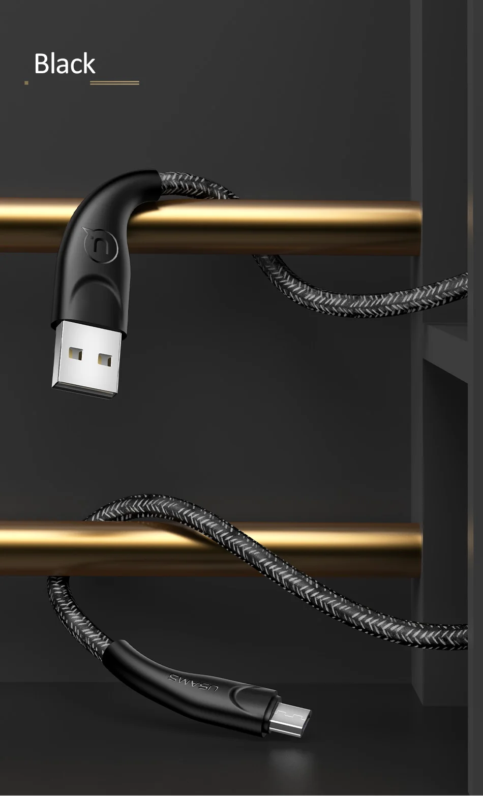 USAMS, кабель Micro USB для мобильного телефона, 3 м, кабель для синхронизации данных, Кабель microusb для samsung, xiaomi, huawei, Android, кабель для мобильного телефона