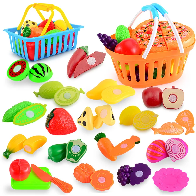 Cut Fruit Toys Plastic Food Up Pretend Play Set Toy Toddler Vegetables Kids Kitchen Game Gift | Игрушки и хобби