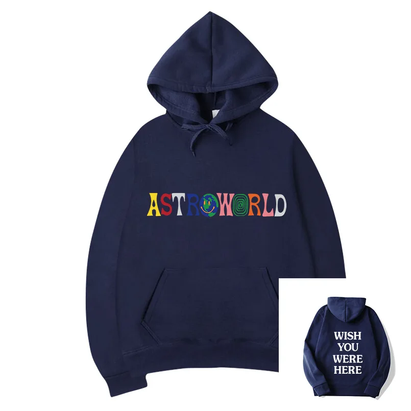 Толстовка с капюшоном и надписью Astroworld WISH YOU HERE уличная в стиле хип хоп для мужчин