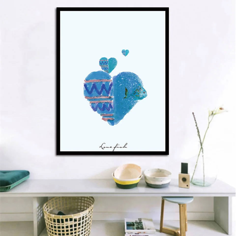 

Wall Art Canvas Paintings Print Picture Nordic Style With Simple Heart Pattern Home Decoration Module Poster Living Room