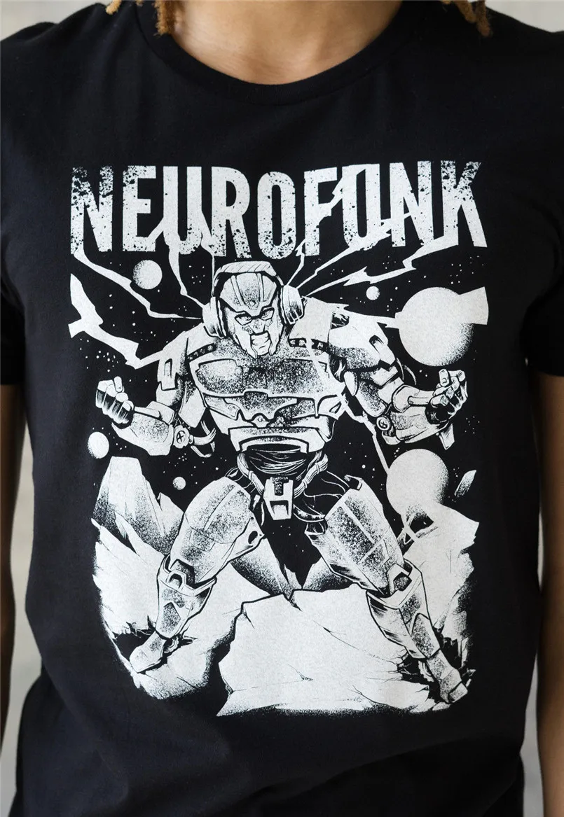 Neurofunk футболка робот Junglist джунгли массивная Amen барабан и бас Мужская для фитнеса