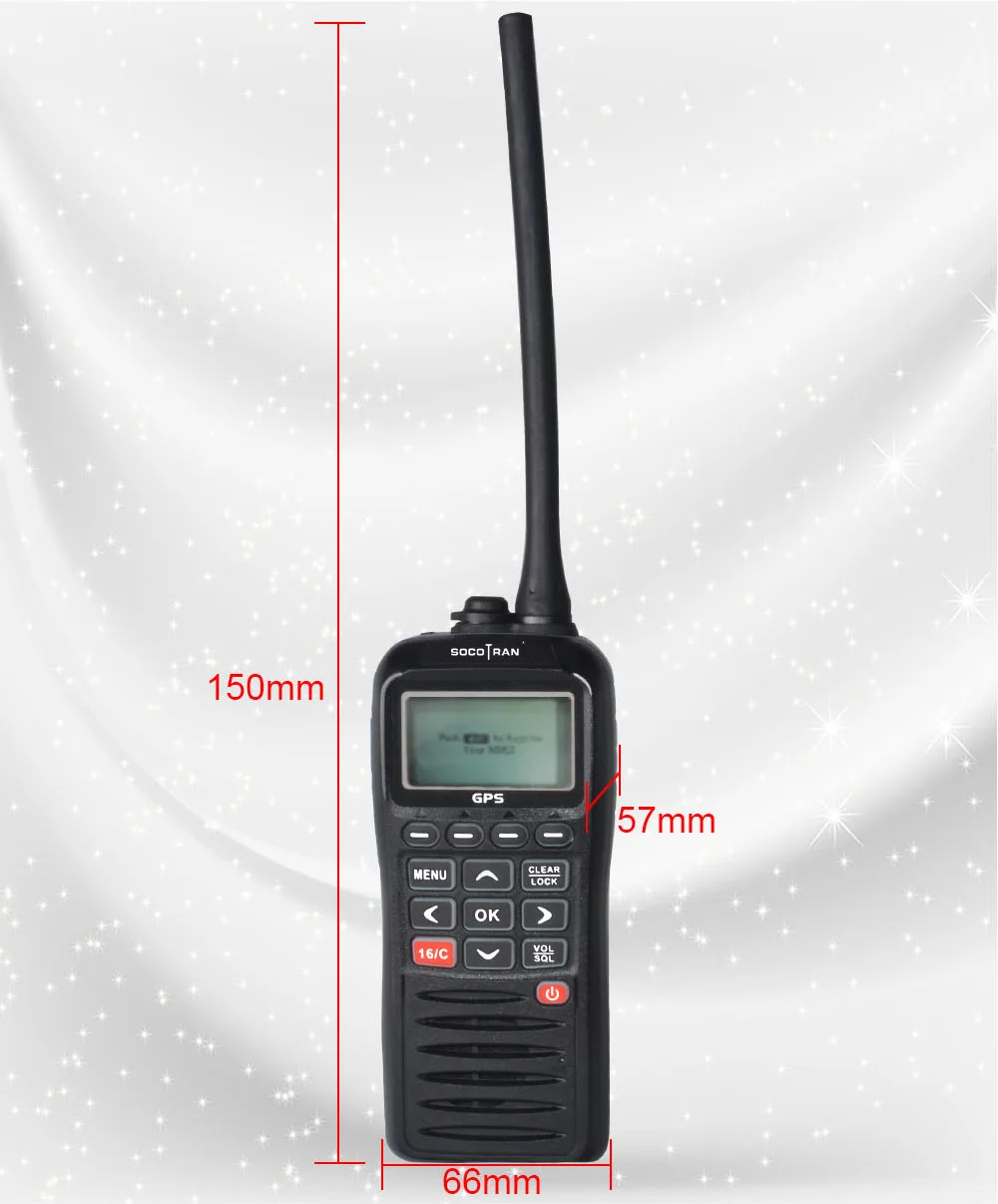 SOCOTRAN RS-38M GPS Marine Two Way Radio VHF Handheld Floats Waterproof IPX7 ATIS code Tri-watch 156.025-157.425MHz Transceiver