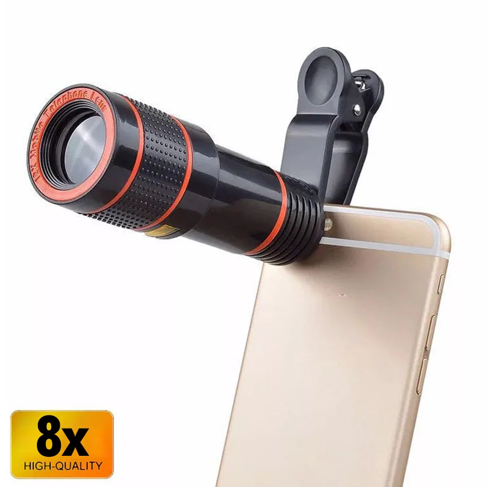 8X 12X объектив камеры мобильного телефона зум телеобъектив внешний телескоп с универсальным зажимом для камера для iPhone объектив для смартфона