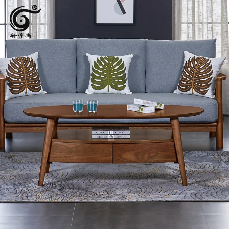 

Xuan Emperor Northern European-Style Solid Wood Tea Table TV Cabinet Unit Minimalist Modern Small Apartment Living Room Furnitur