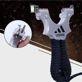 

304 stainless steel slingshot flat leather fast pressure sling shot horizontal sight high precision slingshot catapult
