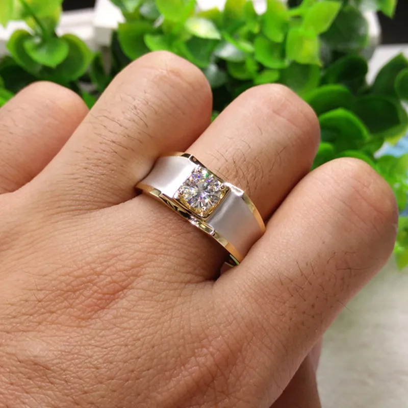 

New simple fashion two color geometric jewelry men Engagement Wedding Valentine's Day Gift Ring
