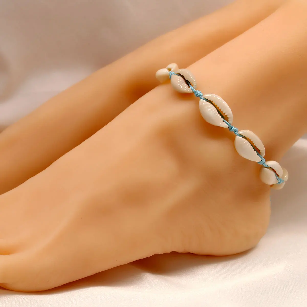 2 шт./компл. ручной Цветной Rope Chain, Сандалеты с перепонкой на лодыжке летние пляжные натуральная раковина, регулируемым ремешком на щиколотке Браслеты ювелирные изделия