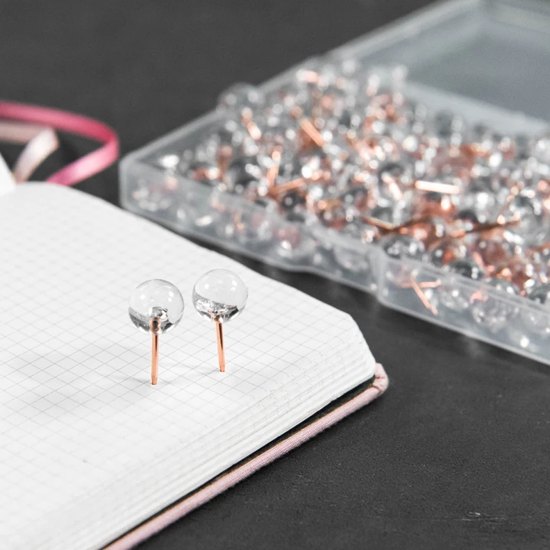 100pcs/Box Office & School Supplies Drawing Thumb Tacks  Decorative Stationery Push Pins for the World Map Cork Board