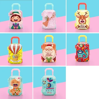 

New Zipper Mini Coin Bag Tinplate Coin Purse Children Cute Children Suitcase Wallet Purse Can Hold Candy Children Gift