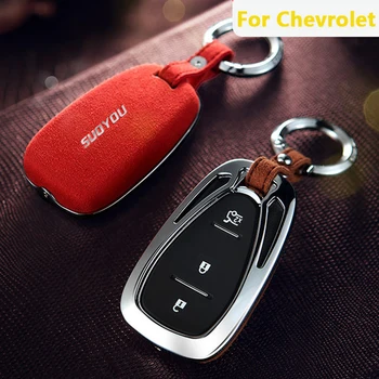 

Genuine Leather Galvanized Alloy Car Key Case Cover For Chevrolet Cruze 2013 Spark Onix Silverado Volt Camaro Aveo Sonic Opel