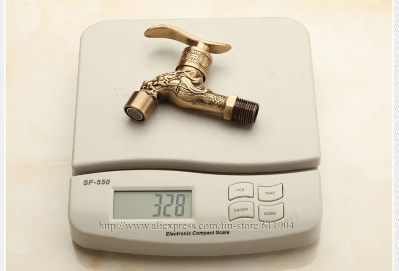 Antique Dragon Lever Handle Wall Mount Outdoor Garden Faucet Laundry Mop Sink Washing Machine Basin Faucets Hose Water Tap