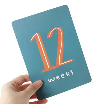 

18 18 Pcs/Set Month Card Pregnant Woman Photography Photo Cards Commemorative Mother Background Decoration Cartoon Floral Funny