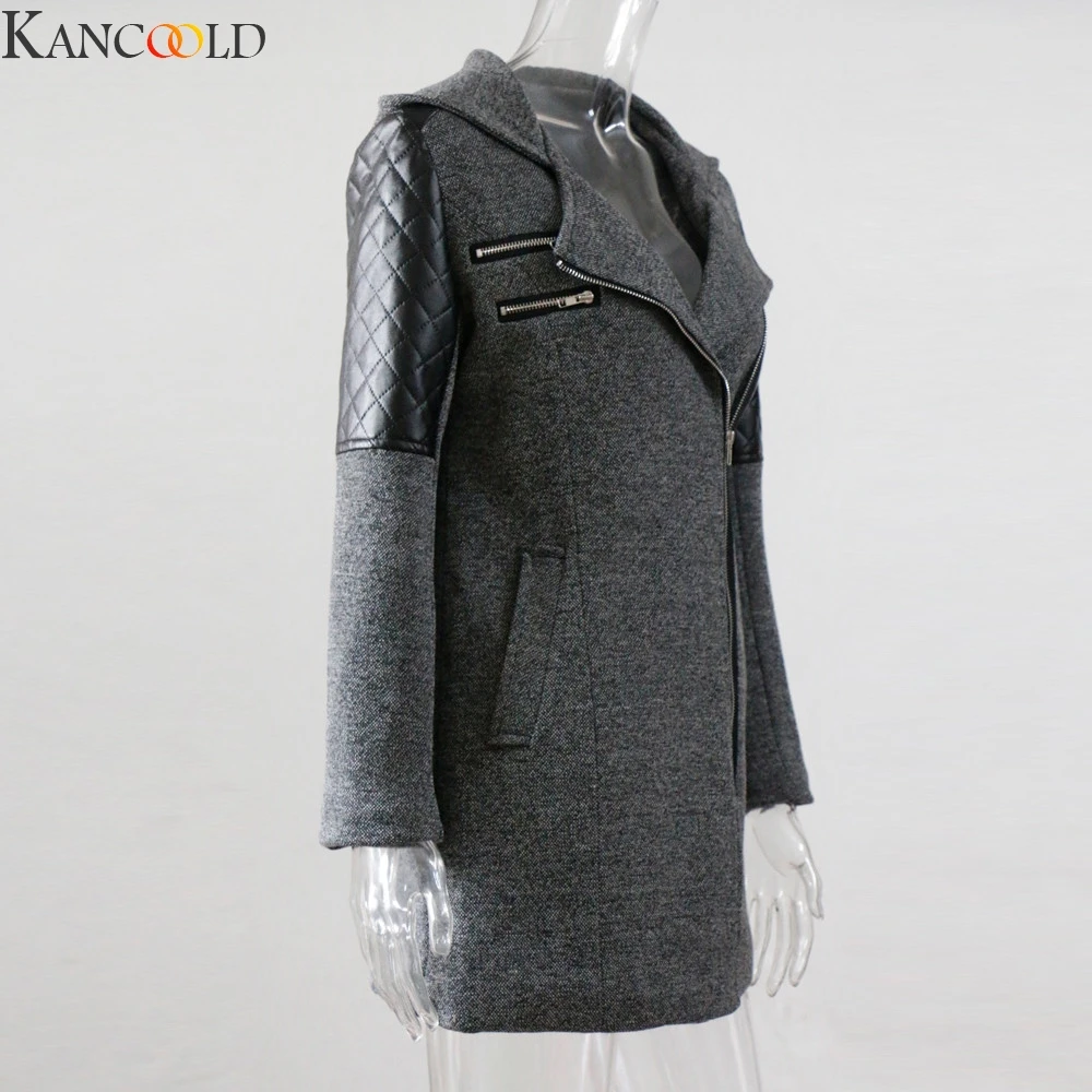KANCOOLD, женская теплая тонкая куртка, толстая парка, пальто, зимняя верхняя одежда, с капюшоном, на молнии, ветрозащитный плащ-ветровка, зимняя женская одежда