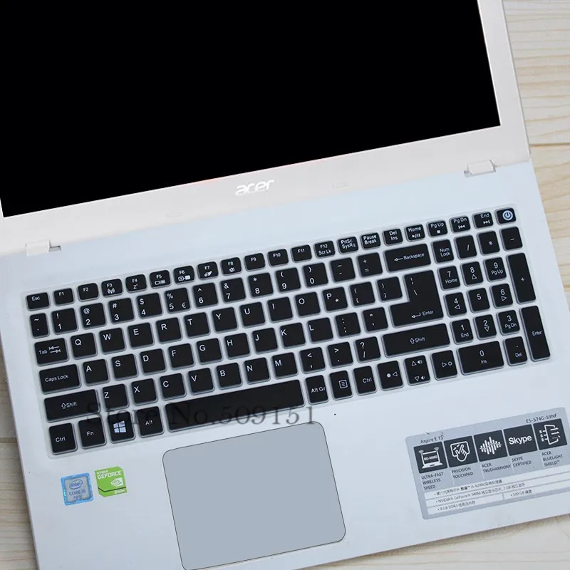 15,6 дюйма клавиатура силиконовая клавиатура защитная крышка для acer Aspire e15 E5-573G 532 522 V3-574 F5-572G VN7-592G T5000 TMP258 - Цвет: Black