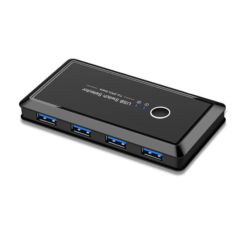 USB KVM переключатель коробка USB 3,0 2,0 переключатель 2 порта ПК обмен 4 устройства для клавиатуры мышь принтер монитор с 2 usb-кабелем