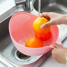 Домашняя кухня пластиковые сито для риса дуршлаг сито рисовая дуршлаг стиральная корзина с ручкой(светло-зеленый Малый размер