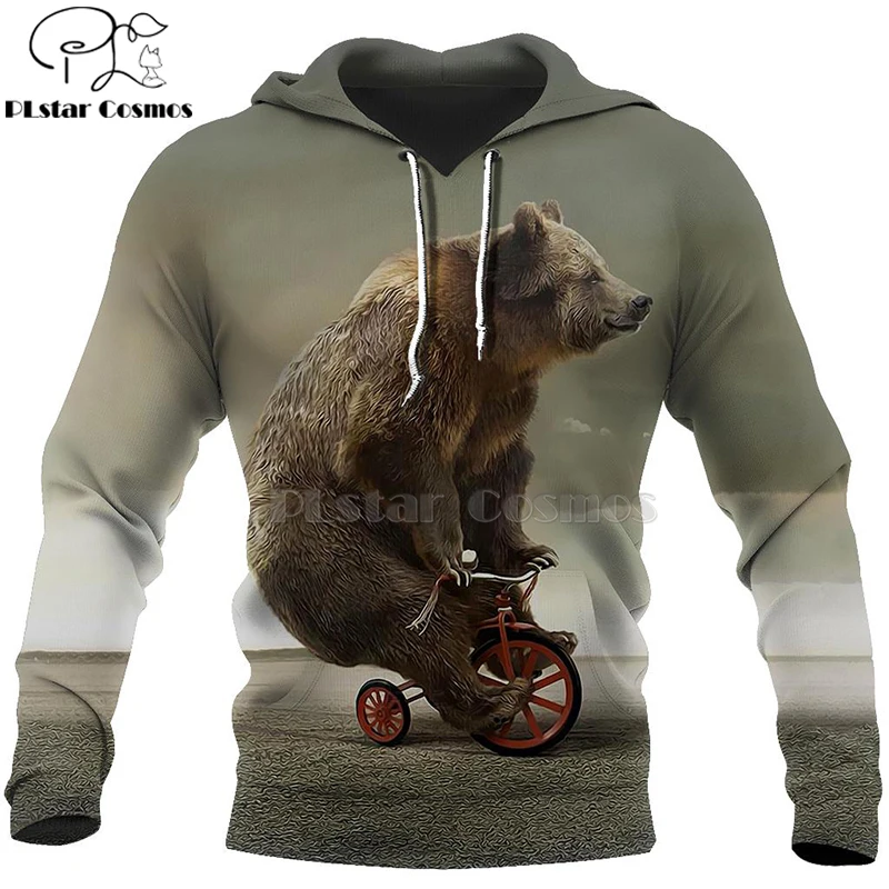 

PLstar Cosmos bear HUNTING 3D Printed Shirts 3D Print Hoodies/Sweatshirt/ZipperMan Women big black bear Bow Hunter battle-12