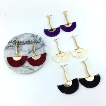 

Aretes Brincos Brinco European And American Fashion Retro Cross-border Fan Tassel Earrings Bohemian Street Snap Long Wholesale